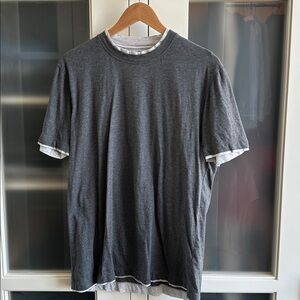 Brunello Cucinelli Light Gray Slim Fit Tee